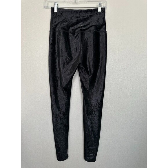 Beyond Yoga Velour Alloy Full Length Black Leggings Shiny High Waist Size Small - Picture 5 of 10